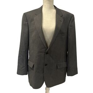 Jos A Bank Sport Coat Men's 44R Gray 100% Wool Two Button Suit Jacket Office